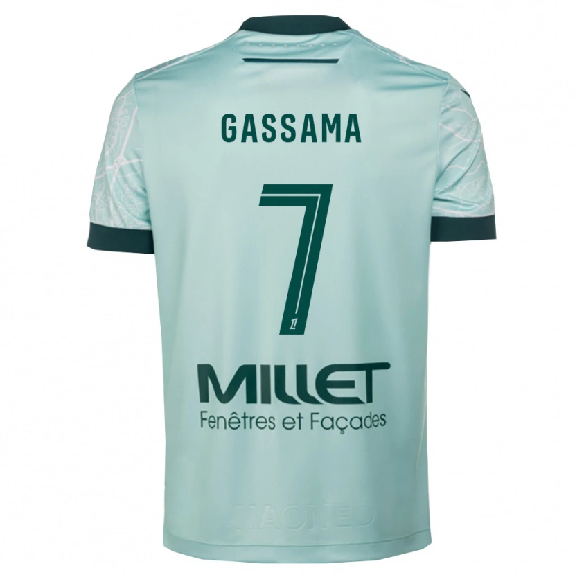 Danxen Hombre Camiseta Heraba Gassama #7 Verde Blanco 2ª Equipación 2025/26 La Camisa México