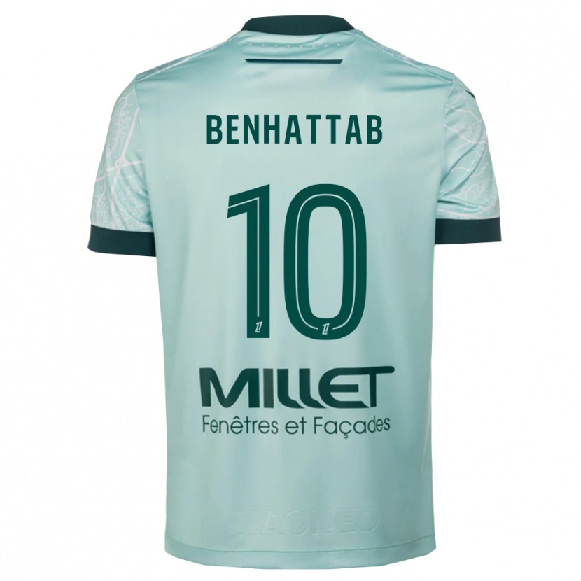 Danxen Hombre Camiseta Yassine Benhattab #10 Verde Blanco 2ª Equipación 2025/26 La Camisa México