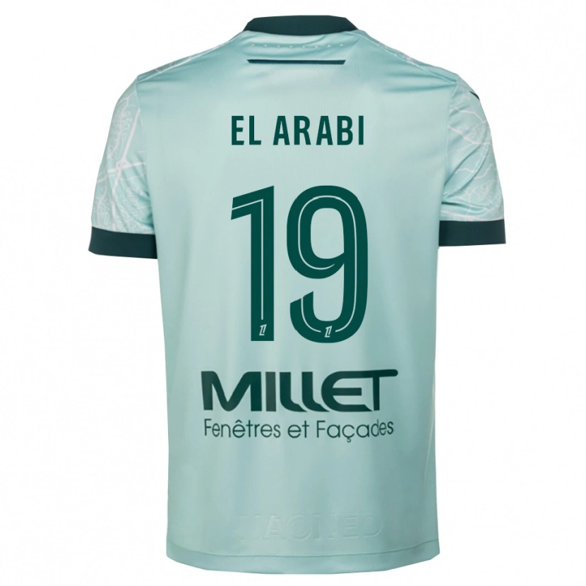 Danxen Hombre Camiseta Youssef El Arabi #19 Verde Blanco 2ª Equipación 2025/26 La Camisa México