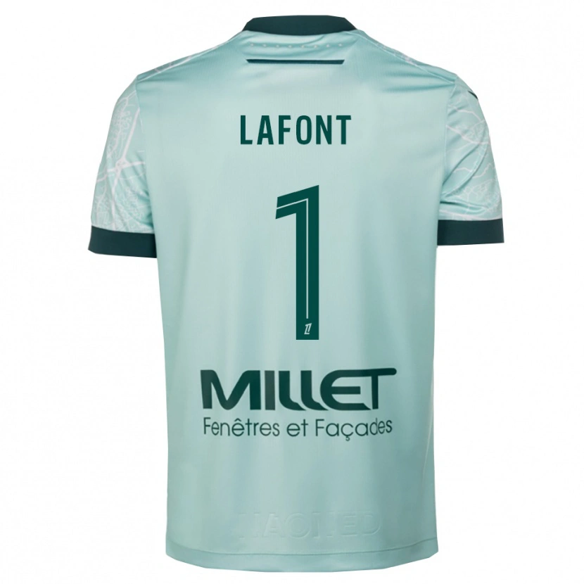 Danxen Hombre Camiseta Alban Lafont #1 Verde Blanco 2ª Equipación 2025/26 La Camisa México