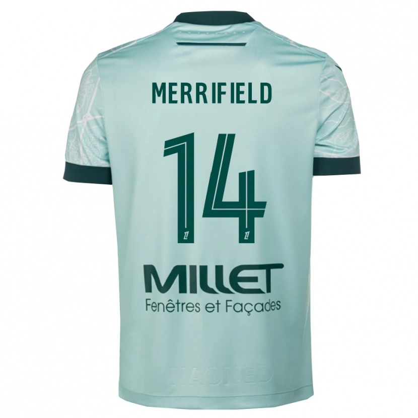Danxen Hombre Camiseta Loan Merrifield #14 Verde Blanco 2ª Equipación 2025/26 La Camisa México