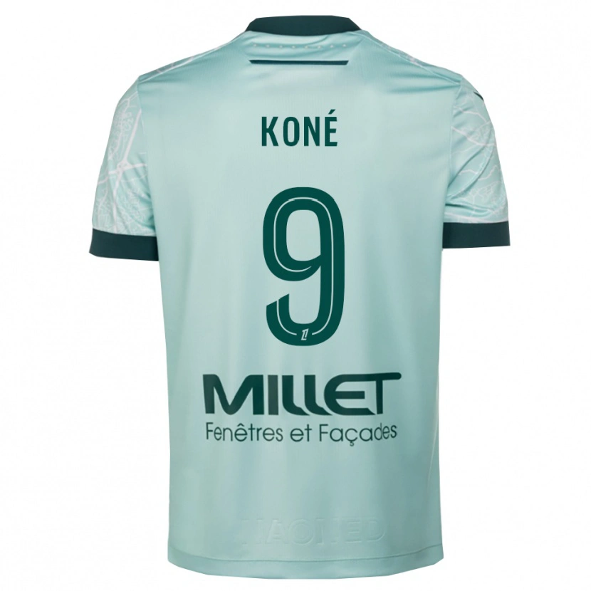 Danxen Hombre Camiseta Junior Koné #9 Verde Blanco 2ª Equipación 2025/26 La Camisa México