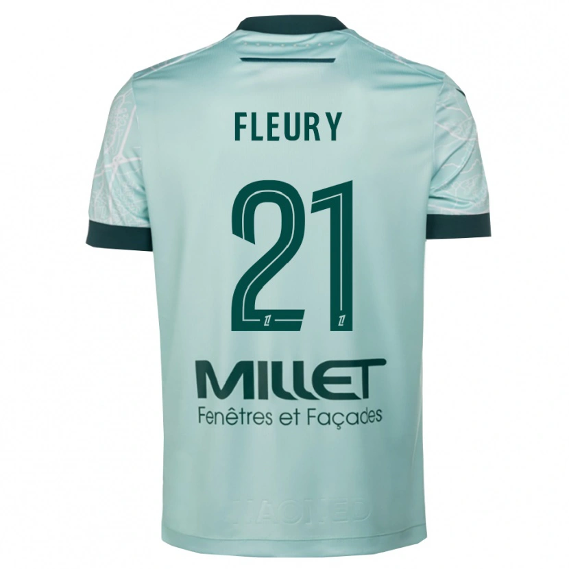Danxen Hombre Camiseta Louise Fleury #21 Verde Blanco 2ª Equipación 2025/26 La Camisa México