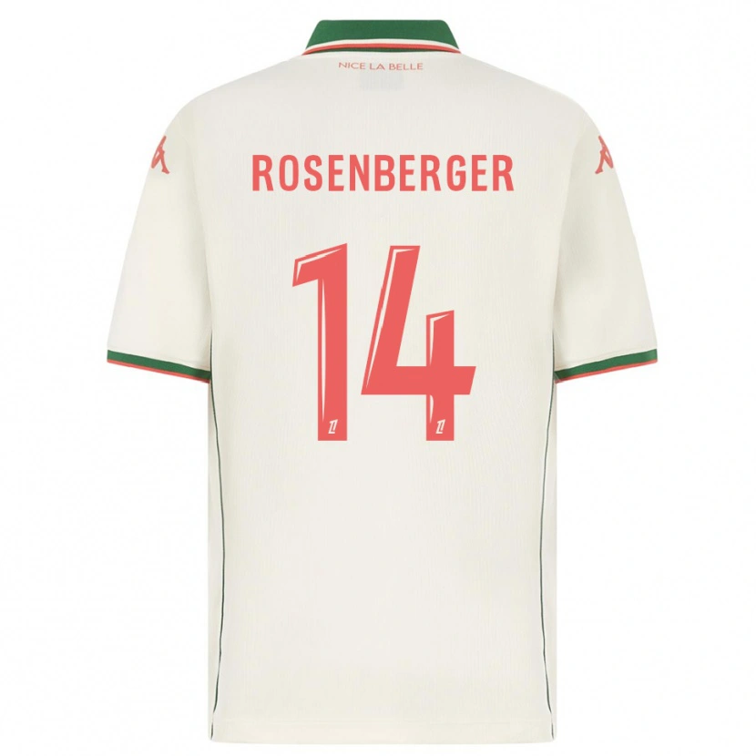 Danxen Hombre Camiseta Léa Rosenberger #14 Blanco Verde 2ª Equipación 2025/26 La Camisa México