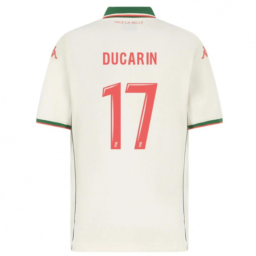 Danxen Hombre Camiseta Léa Ducarin #17 Blanco Verde 2ª Equipación 2025/26 La Camisa México