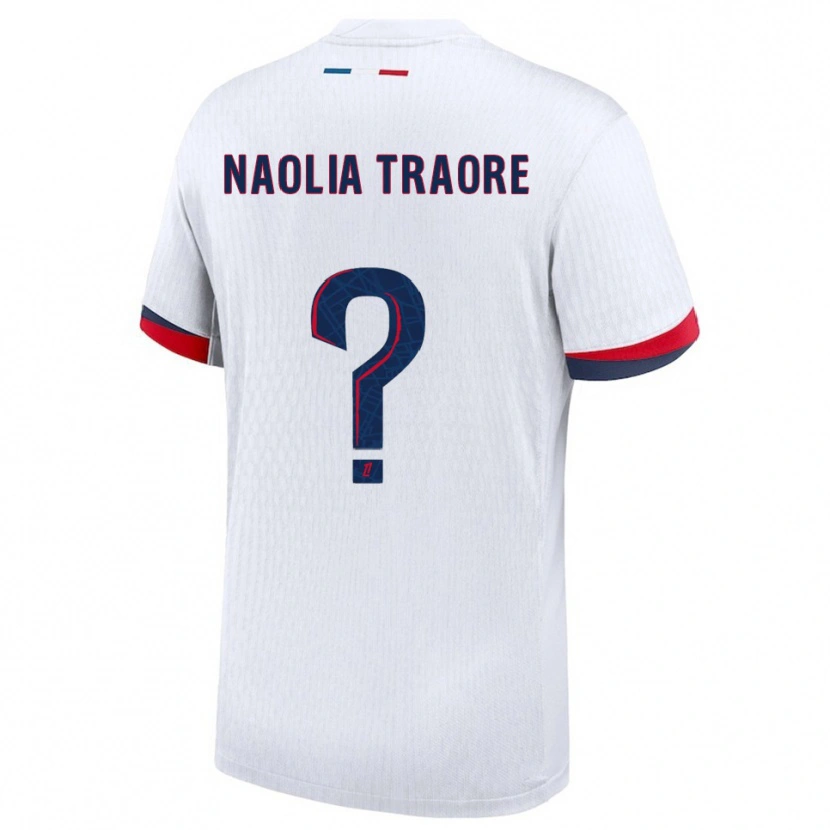 Danxen Hombre Camiseta Naolia Traore #0 Blanco Rojo 2ª Equipación 2025/26 La Camisa México