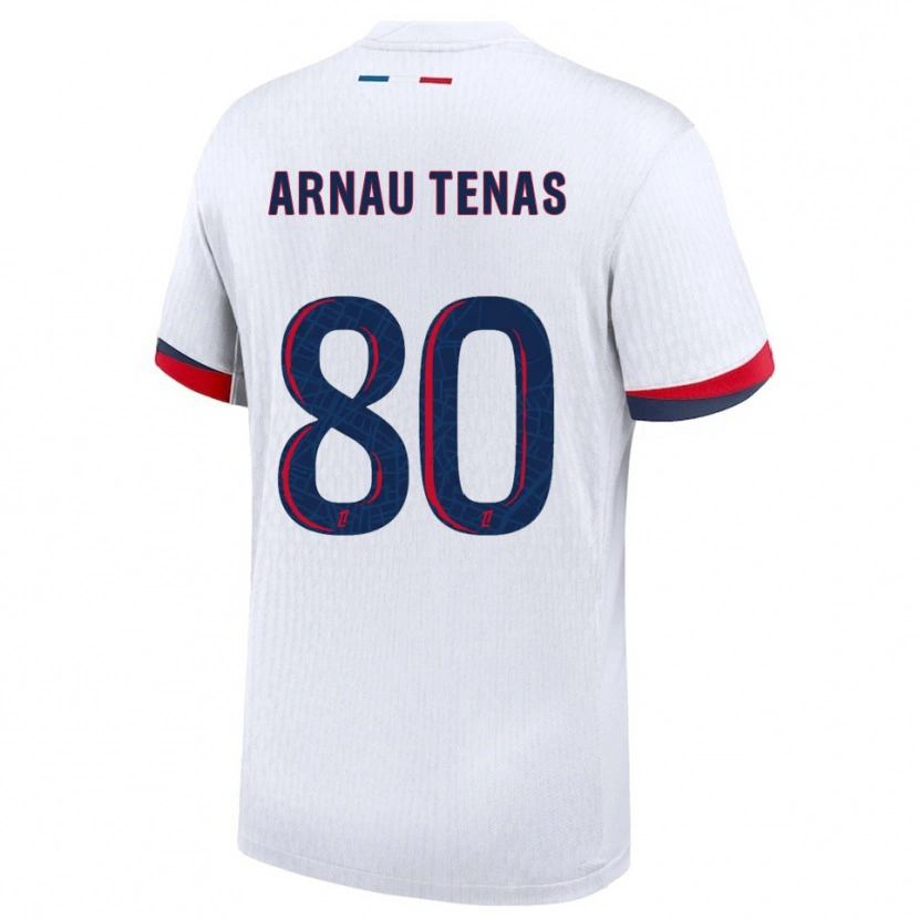 Danxen Hombre Camiseta Arnau Tenas #80 Blanco Rojo 2ª Equipación 2025/26 La Camisa México