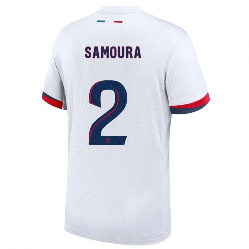 Danxen Hombre Camiseta Thiniba Samoura #2 Blanco Rojo 2ª Equipación 2025/26 La Camisa México