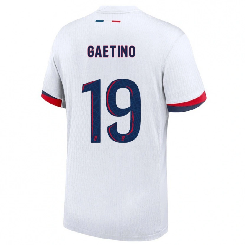 Danxen Hombre Camiseta Eva Gaetino #19 Blanco Rojo 2ª Equipación 2025/26 La Camisa México