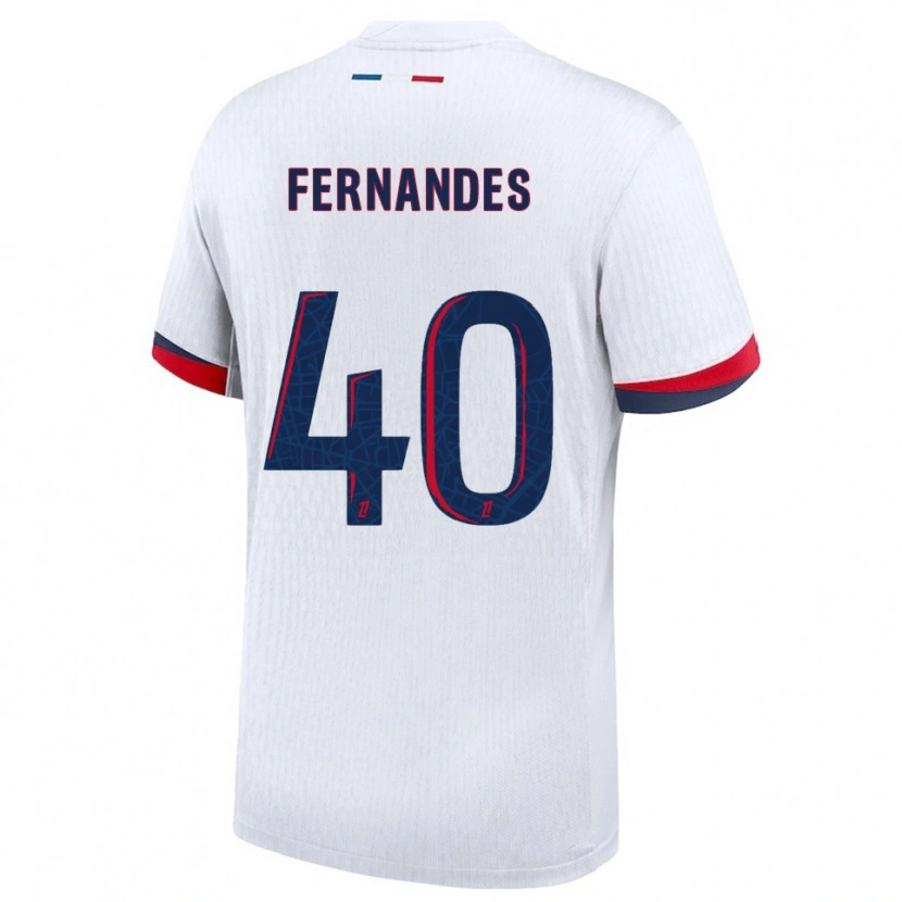 Danxen Hombre Camiseta Alyssa Fernandes #40 Blanco Rojo 2ª Equipación 2025/26 La Camisa México