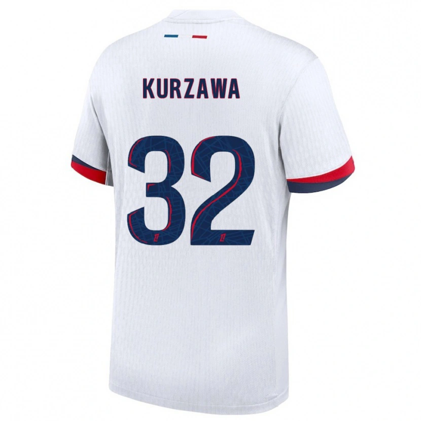 Danxen Hombre Camiseta Layvin Kurzawa #32 Blanco Rojo 2ª Equipación 2025/26 La Camisa México