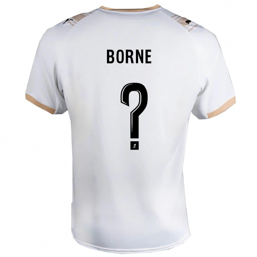 Danxen Hombre Camiseta Melvin Borne #0 Blanco Negro 2ª Equipación 2025/26 La Camisa México