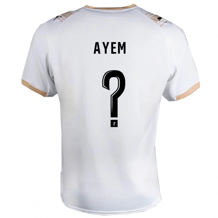 Danxen Hombre Camiseta Grégory Ayem #0 Blanco Negro 2ª Equipación 2025/26 La Camisa México