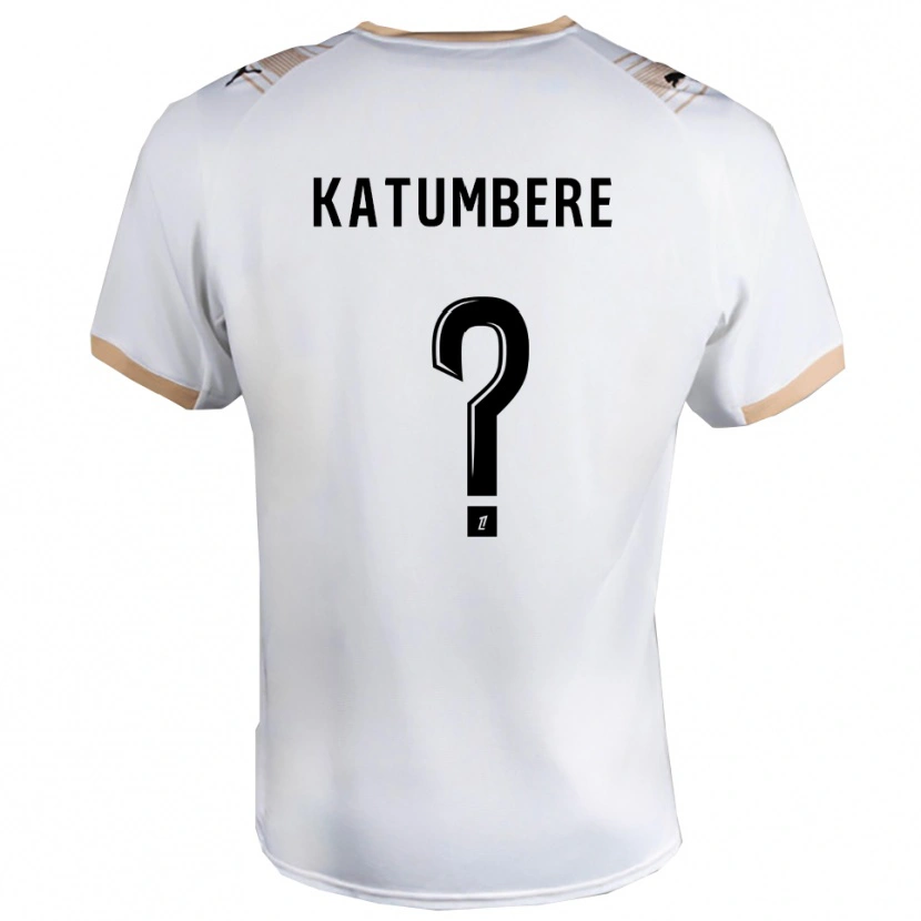 Danxen Hombre Camiseta Noah Katumbere #0 Blanco Negro 2ª Equipación 2025/26 La Camisa México