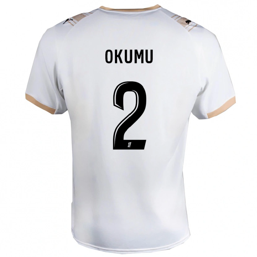 Danxen Hombre Camiseta Joseph Okumu #2 Blanco Negro 2ª Equipación 2025/26 La Camisa México