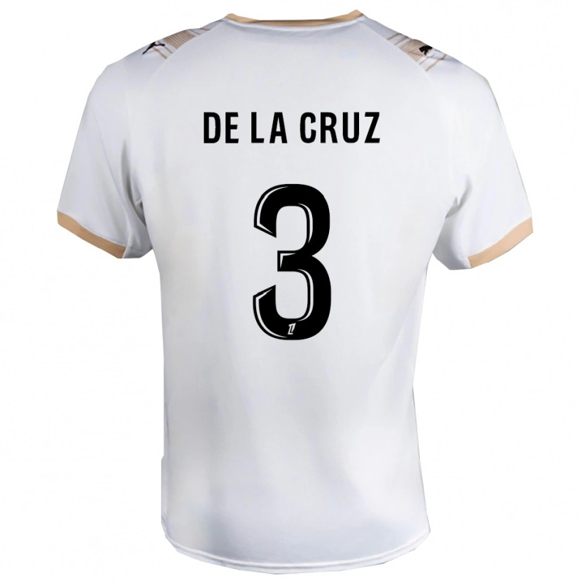 Danxen Hombre Camiseta Maiky De La Cruz #3 Blanco Negro 2ª Equipación 2025/26 La Camisa México