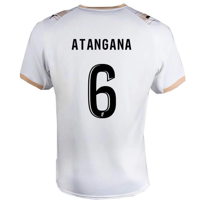 Danxen Hombre Camiseta Valentin Atangana #6 Blanco Negro 2ª Equipación 2025/26 La Camisa México
