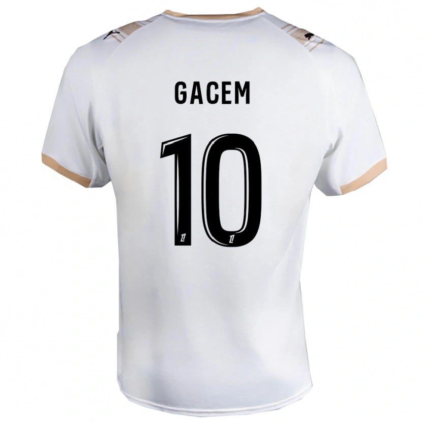 Danxen Hombre Camiseta Yacine Gacem #10 Blanco Negro 2ª Equipación 2025/26 La Camisa México