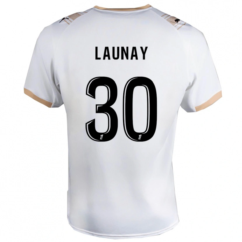 Danxen Hombre Camiseta Elisa Launay #30 Blanco Negro 2ª Equipación 2025/26 La Camisa México