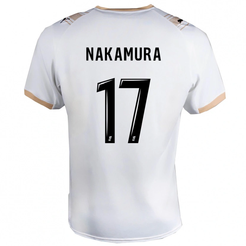 Danxen Hombre Camiseta Keito Nakamura #17 Blanco Negro 2ª Equipación 2025/26 La Camisa México