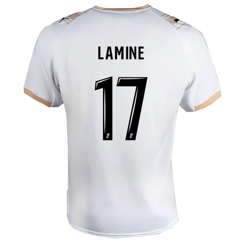 Danxen Hombre Camiseta Mana Lamine #17 Blanco Negro 2ª Equipación 2025/26 La Camisa México