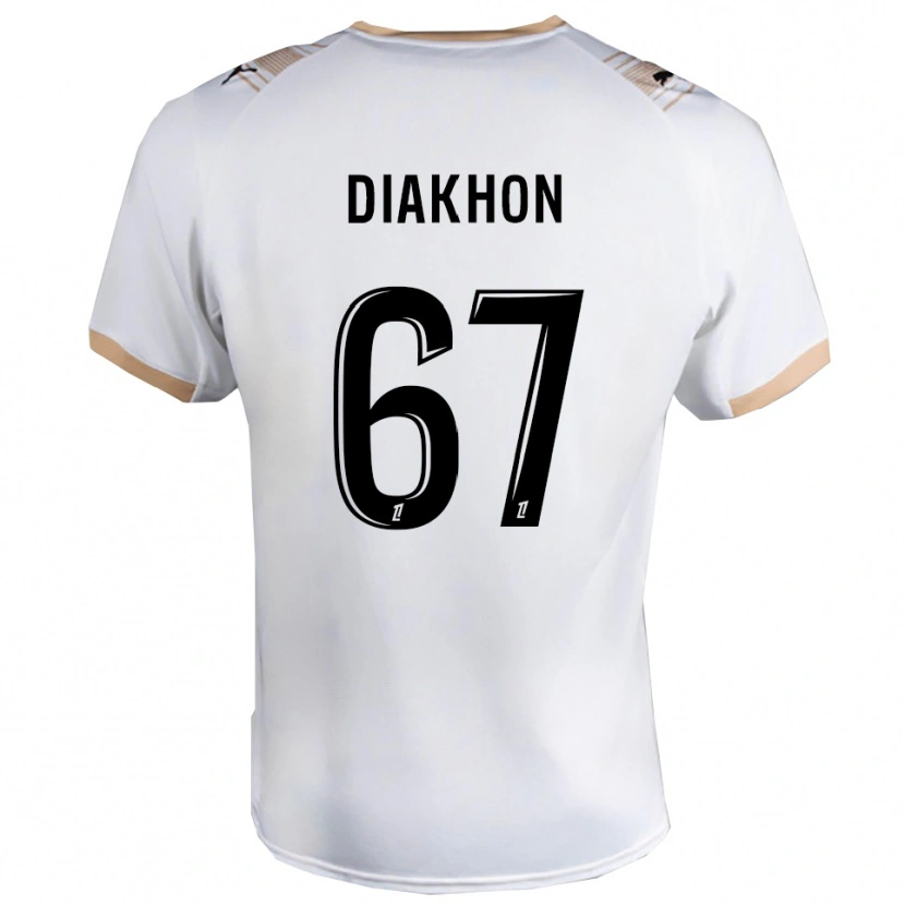 Danxen Hombre Camiseta Mamadou Diakhon #67 Blanco Negro 2ª Equipación 2025/26 La Camisa México