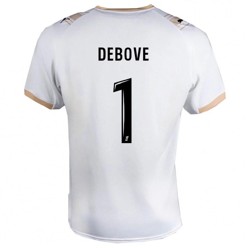 Danxen Hombre Camiseta Maxime Debove #1 Blanco Negro 2ª Equipación 2025/26 La Camisa México