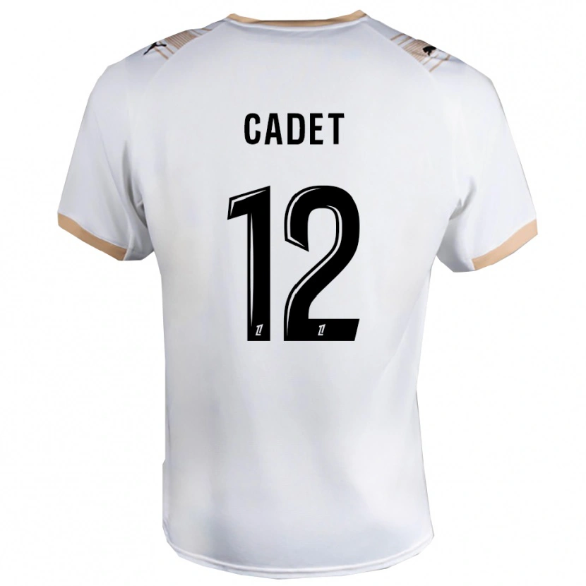 Danxen Hombre Camiseta Charlélie Cadet #12 Blanco Negro 2ª Equipación 2025/26 La Camisa México