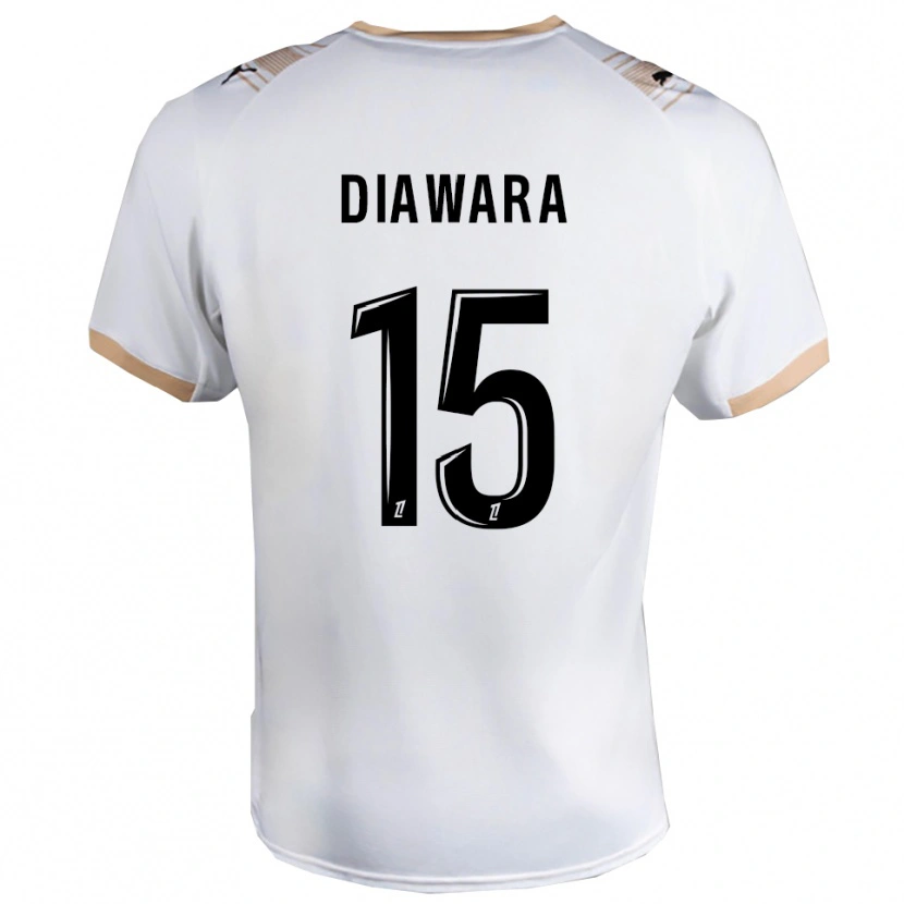 Danxen Hombre Camiseta Lamine Diawara #15 Blanco Negro 2ª Equipación 2025/26 La Camisa México