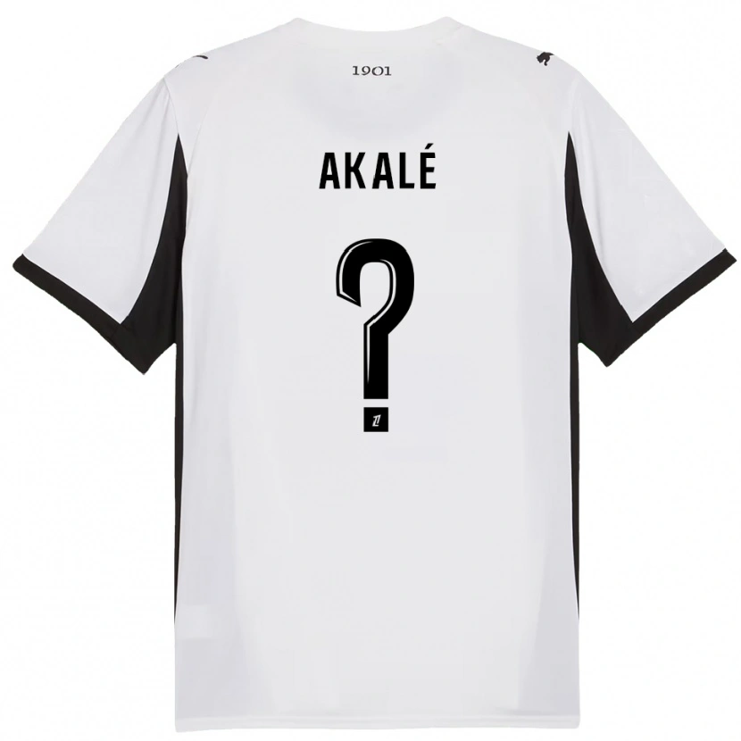 Danxen Hombre Camiseta Joakim Akalé #0 Blanco Negro 2ª Equipación 2025/26 La Camisa México