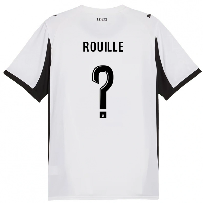 Danxen Hombre Camiseta Léo Rouillé #0 Blanco Negro 2ª Equipación 2025/26 La Camisa México