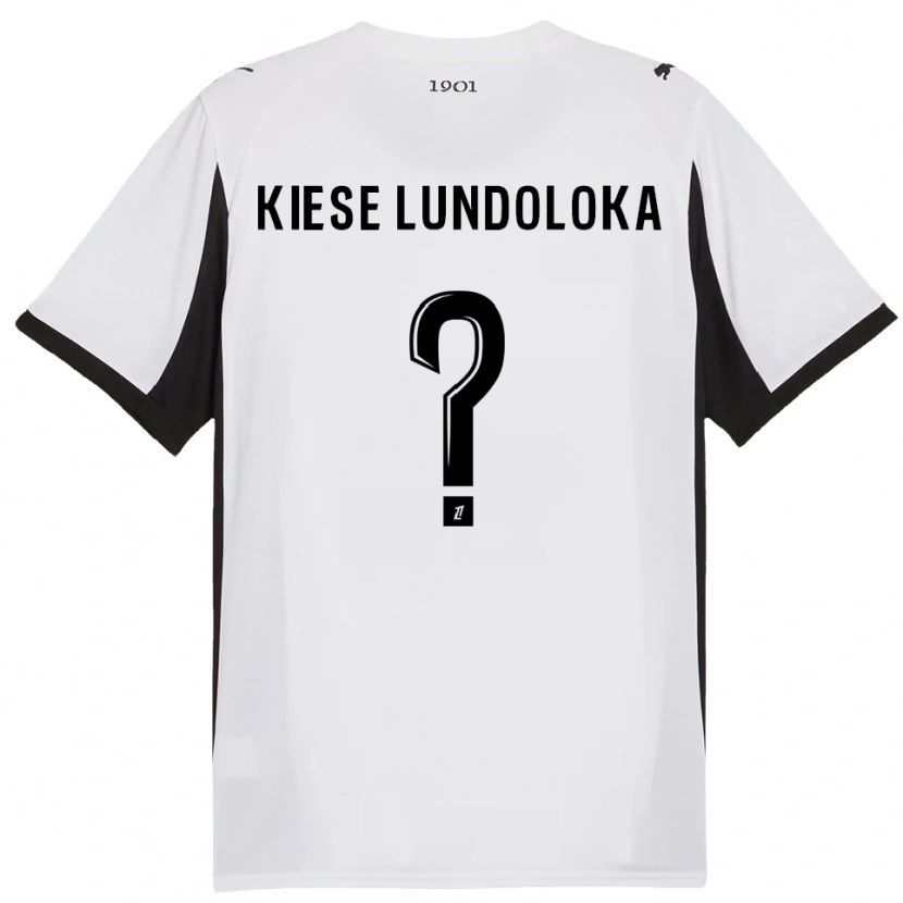 Danxen Hombre Camiseta Jeanslor Kiese Lundoloka #0 Blanco Negro 2ª Equipación 2025/26 La Camisa México