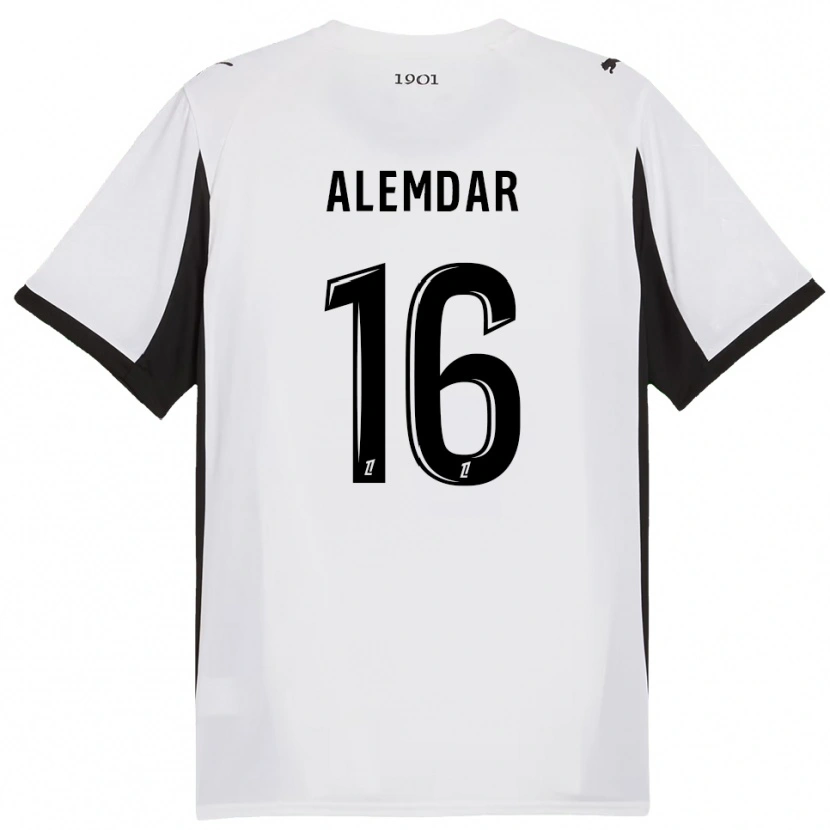 Danxen Hombre Camiseta Doğan Alemdar #16 Blanco Negro 2ª Equipación 2025/26 La Camisa México