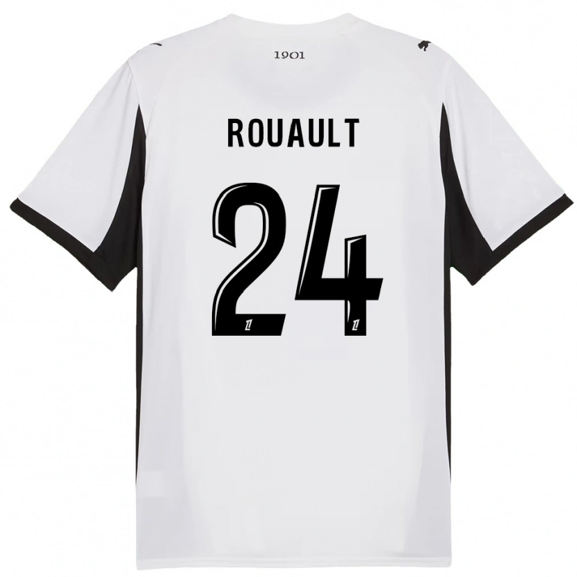 Danxen Hombre Camiseta Anthony Rouault #24 Blanco Negro 2ª Equipación 2025/26 La Camisa México