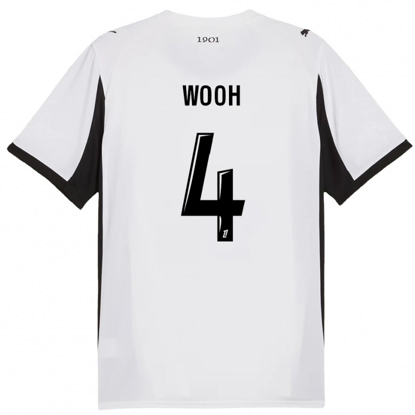 Danxen Hombre Camiseta Christopher Wooh #4 Blanco Negro 2ª Equipación 2025/26 La Camisa México