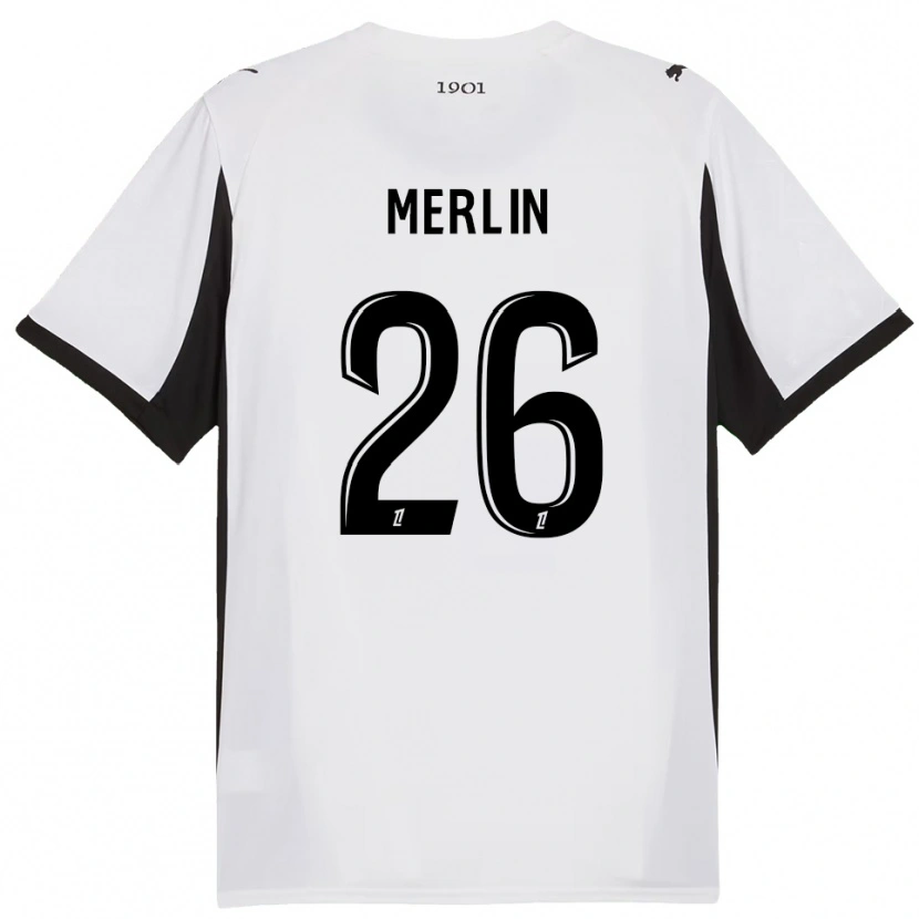 Danxen Hombre Camiseta Quentin Merlin #26 Blanco Negro 2ª Equipación 2025/26 La Camisa México