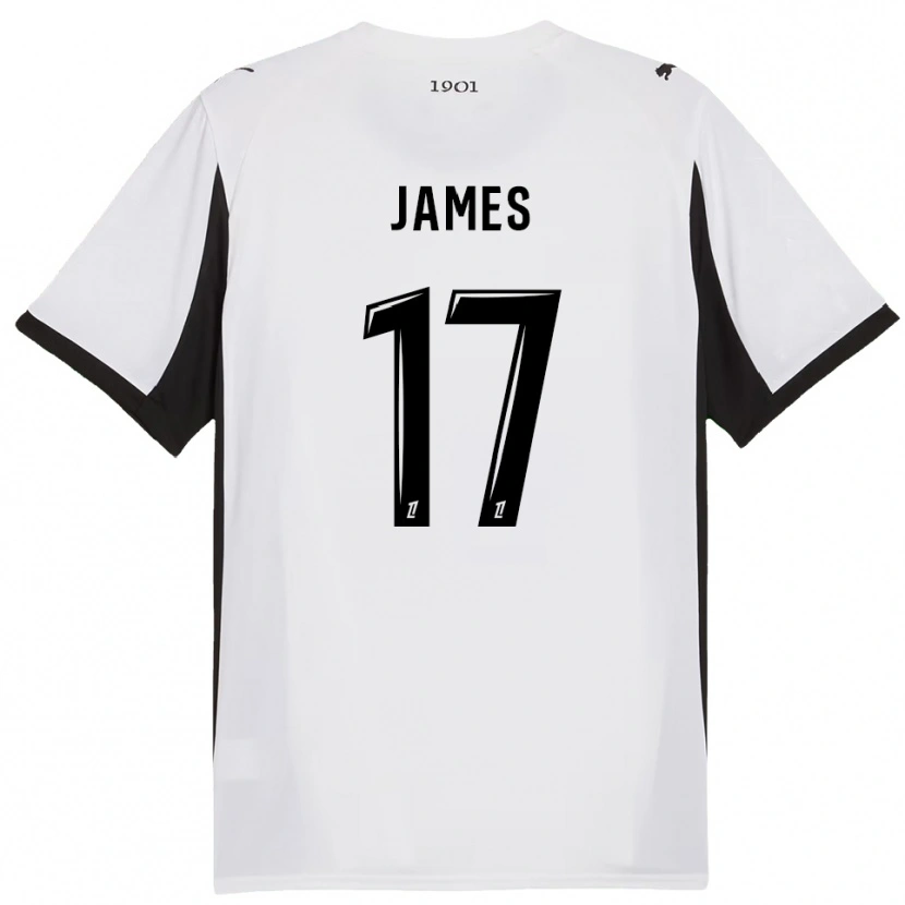 Danxen Hombre Camiseta Jordan James #17 Blanco Negro 2ª Equipación 2025/26 La Camisa México