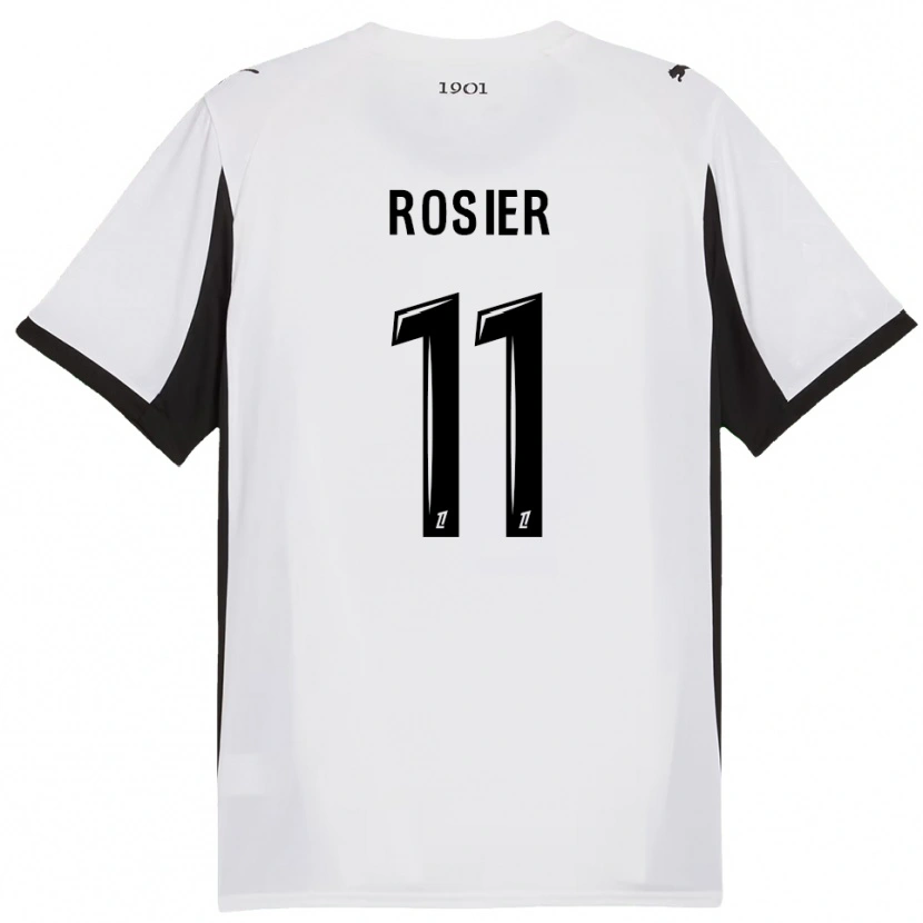 Danxen Hombre Camiseta Lucas Rosier #11 Blanco Negro 2ª Equipación 2025/26 La Camisa México