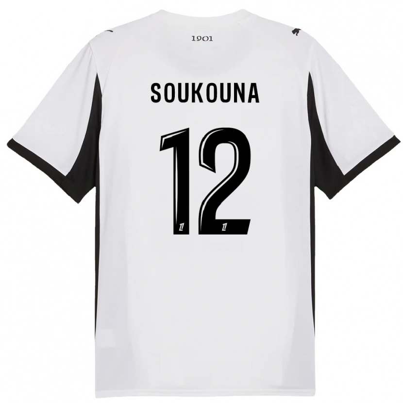 Danxen Hombre Camiseta Isiaka Soukouna #12 Blanco Negro 2ª Equipación 2025/26 La Camisa México