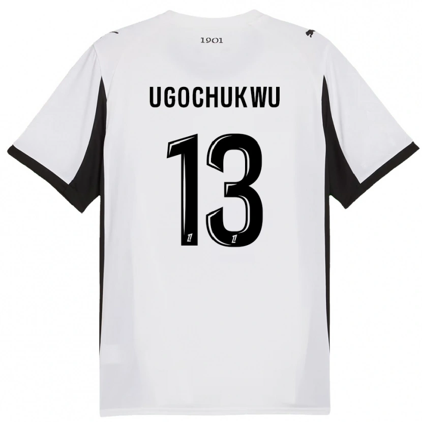 Danxen Hombre Camiseta Chibuike Ugochukwu #13 Blanco Negro 2ª Equipación 2025/26 La Camisa México