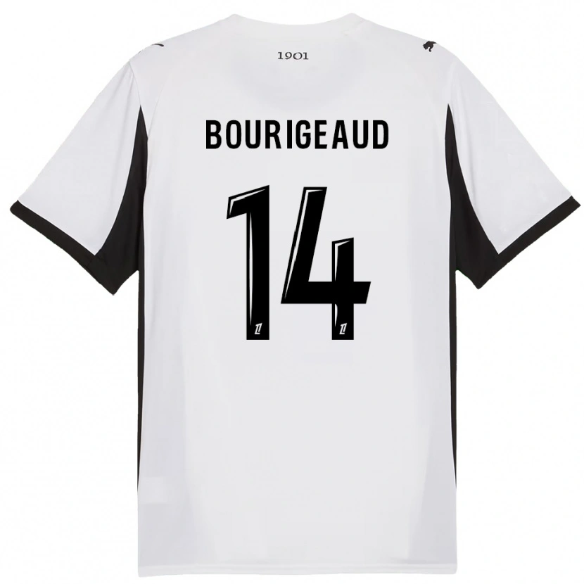 Danxen Hombre Camiseta Benjamin Bourigeaud #14 Blanco Negro 2ª Equipación 2025/26 La Camisa México