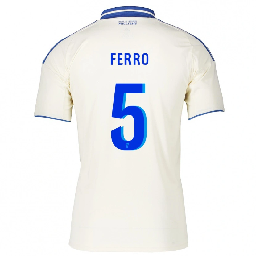 Danxen Hombre Camiseta Nolan Ferro #5 Champán Azul 2ª Equipación 2025/26 La Camisa México