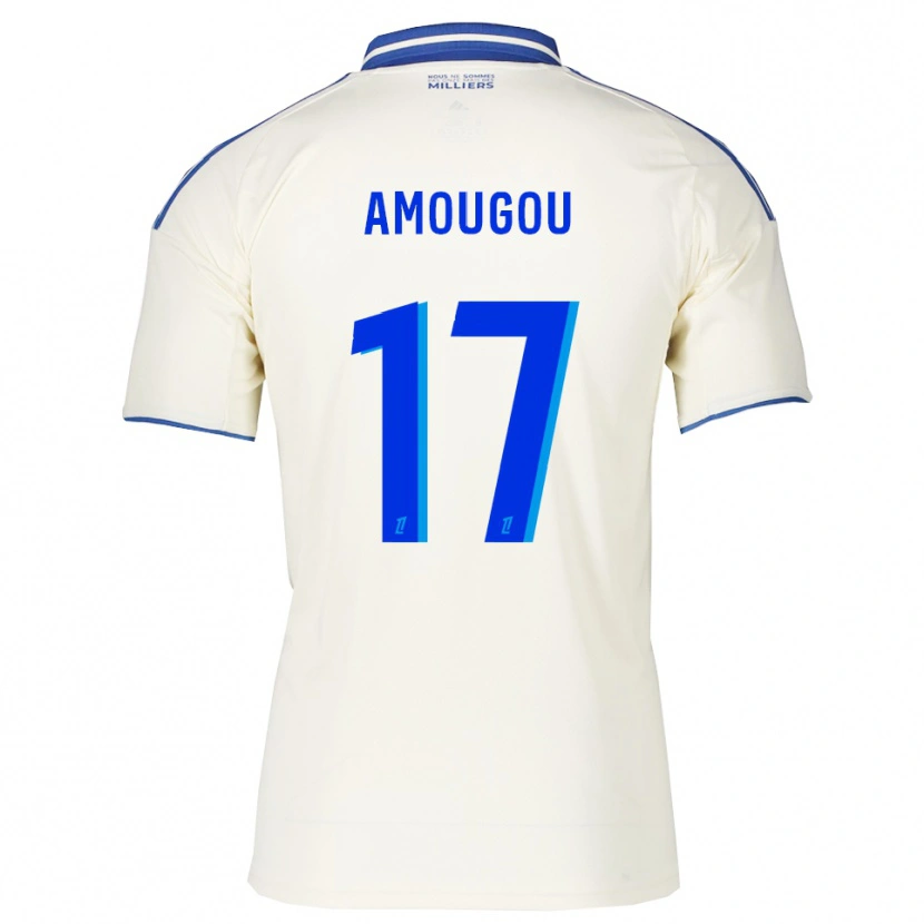 Danxen Hombre Camiseta Mathis Amougou #17 Champán Azul 2ª Equipación 2025/26 La Camisa México