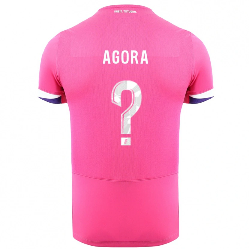 Danxen Hombre Camiseta Yannick Agora #0 Rosa Blanco 2ª Equipación 2025/26 La Camisa México