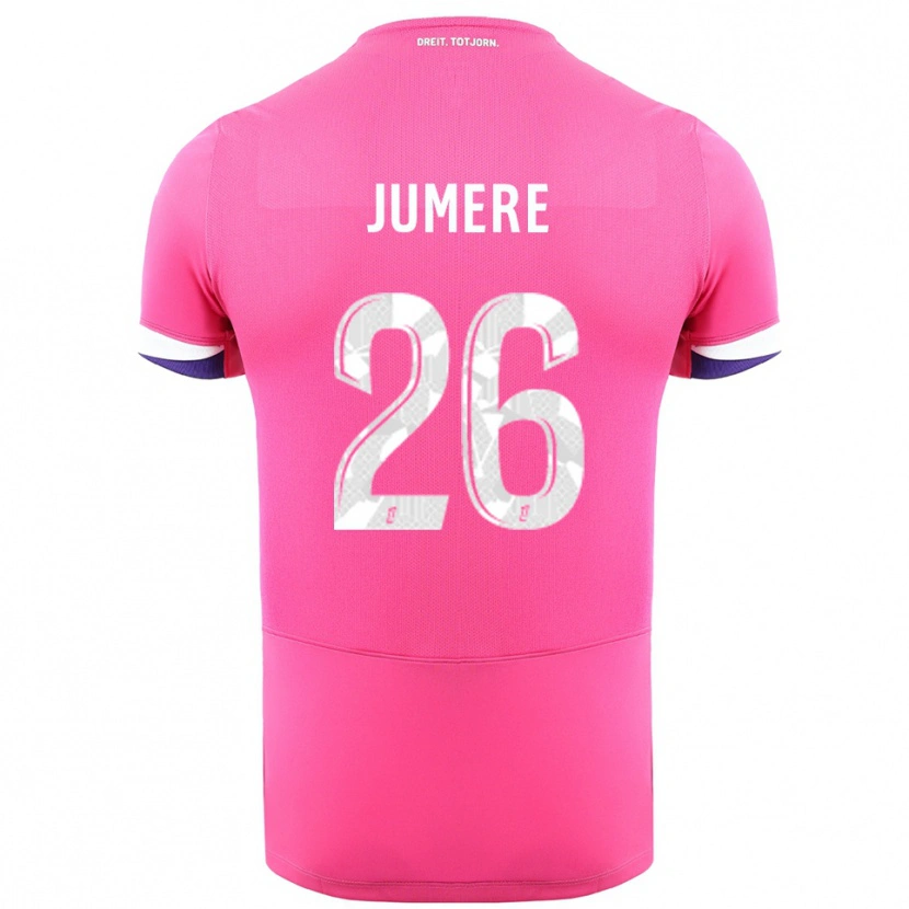 Danxen Hombre Camiseta Lou Jumere Seignou #26 Rosa Blanco 2ª Equipación 2025/26 La Camisa México