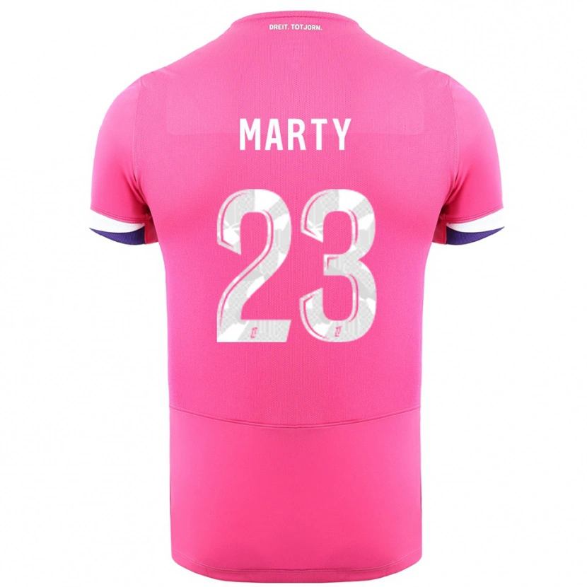 Danxen Hombre Camiseta Chloé Marty #23 Rosa Blanco 2ª Equipación 2025/26 La Camisa México