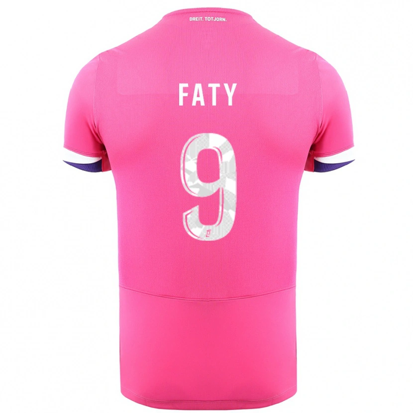 Danxen Hombre Camiseta Enzo Faty #9 Rosa Blanco 2ª Equipación 2025/26 La Camisa México