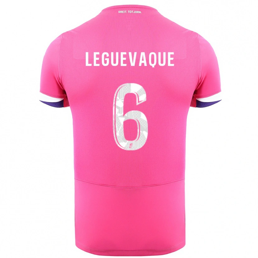 Danxen Hombre Camiseta Laurie Leguevaque #6 Rosa Blanco 2ª Equipación 2025/26 La Camisa México