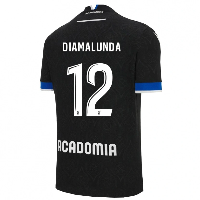 Danxen Hombre Camiseta Evan Diamalunda #12 Negro Blanco 2ª Equipación 2025/26 La Camisa México
