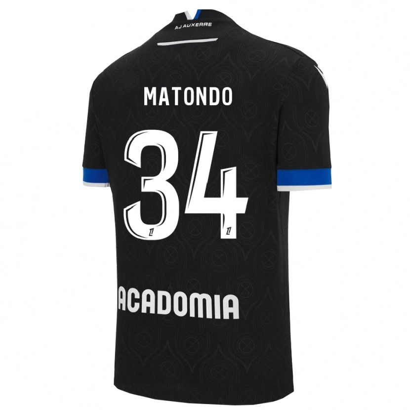 Danxen Hombre Camiseta Rudy Matondo #34 Negro Blanco 2ª Equipación 2025/26 La Camisa México